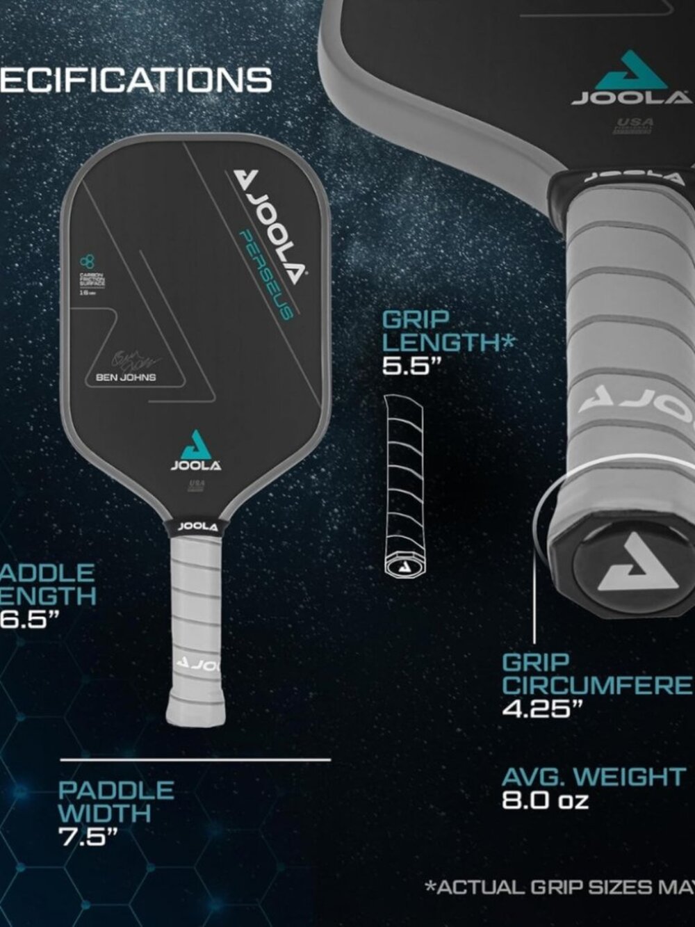 JOOLA Ben Johns Perseus CFS 16mm Pickleball Paddle – Black NEW - Picture 3 of 6